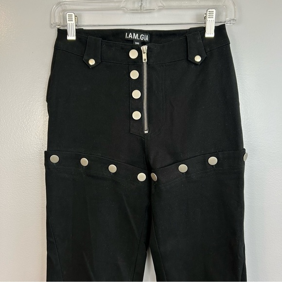 I.AM.GIA Black Dagger Convertible High Waisted Snap Pants Size XS - Picture 7 of 16